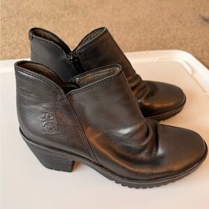 Women's bronze Leather Ankle Boots